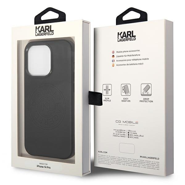 Karl Lagerfeld KLHCP14XFWHK iPhone 14Pro Max 6,7&quot; hardcase czarny/black Leather Perforated Logo