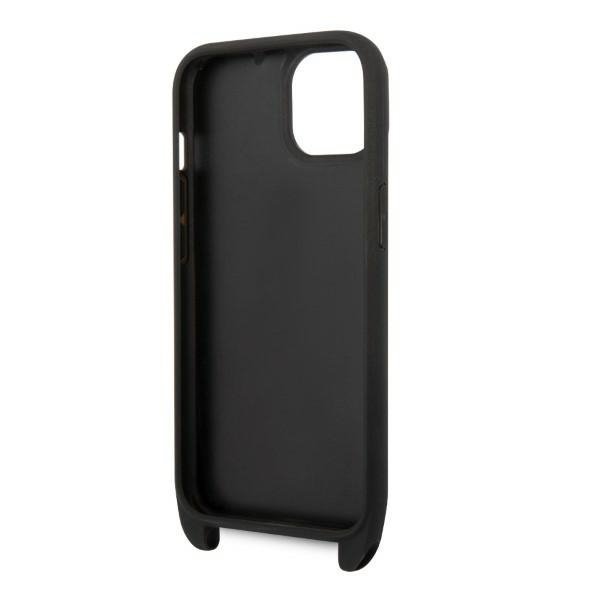Karl Lagerfeld KLHCP14SSTMMK iPhone 14 / 15 / 13 6,1&quot; hardcase czarny/black Monogram Plaque Logo Strap