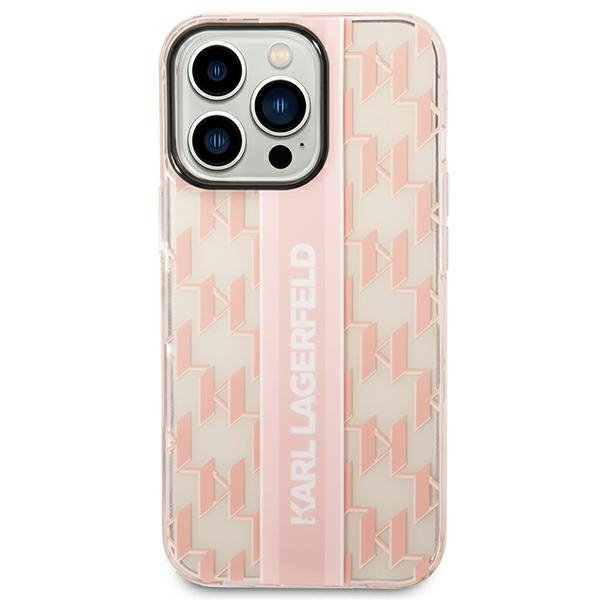 Karl Lagerfeld KLHCP14LHKLSPCP iPhone 14 Pro 6,1&quot; hardcase różowy/pink Mono Vertical Stripe