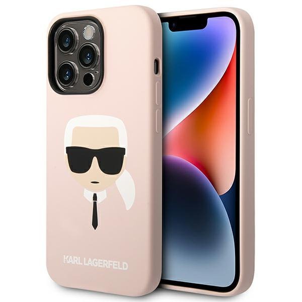 Karl Lagerfeld KLHCP14LSLKHLP iPhone 14 Pro 6,1&quot; hardcase różowy/pink Silicone Karl`s Head
