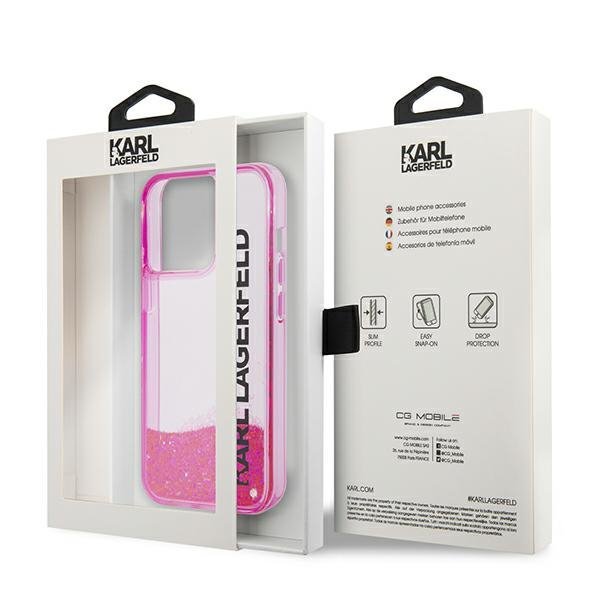 Karl Lagerfeld KLHCP14XLCKVF iPhone 14 Pro Max 6,7&quot; różowy/pink hardcase Liquid Glitter Elong