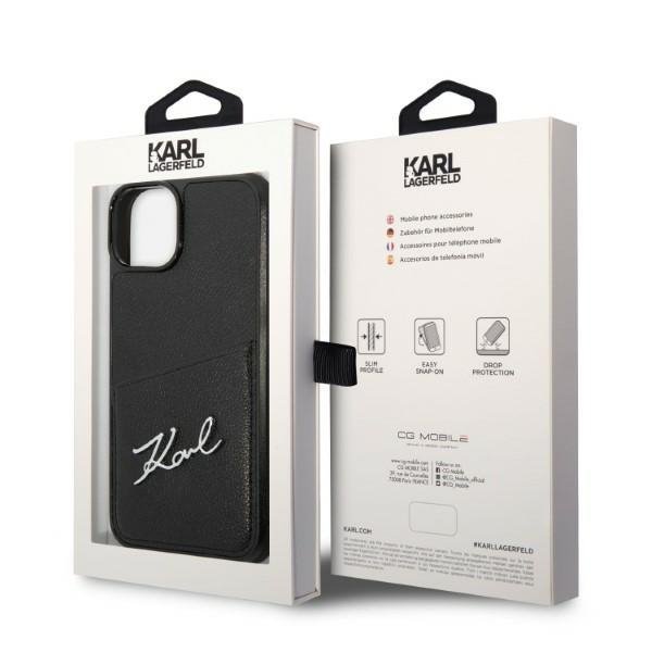 Karl Lagerfeld KLHCP14MCSSK iPhone 14 Plus / 15 Plus 6,7&quot; hardcase czarny/black Signature Logo Cardslot