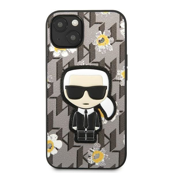 Karl Lagerfeld KLHCP13MPMNFIK1 iPhone 13 / 14 / 15 6,1&quot; szary/grey Flower Ikonik Karl
