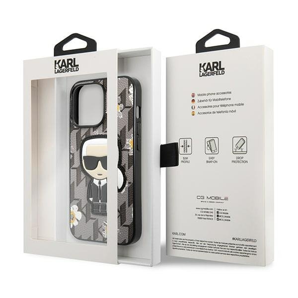 Karl Lagerfeld KLHCP13LPMNFIK1 iPhone 13 Pro / 13 6,1&quot; szary/grey Flower Ikonik Karl