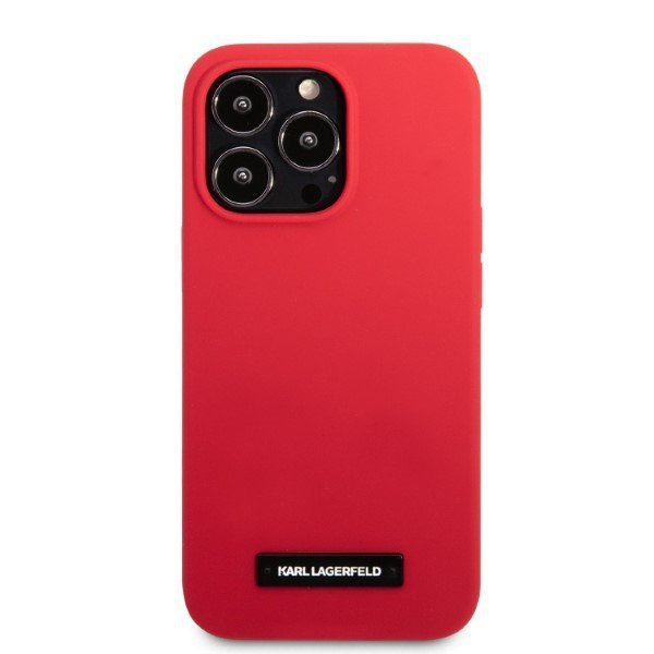 Karl Lagerfeld KLHCP13LSLMP1R iPhone 13 Pro / 13 6,1&quot; hardcase czerwony/red Silicone Plaque
