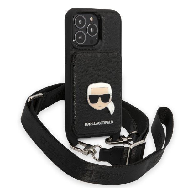 Karl Lagerfeld KLHCP13LSAKHPK iPhone 13 Pro / 13 6,1&quot; hardcase Saffiano Metal Karl Head