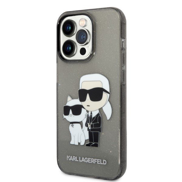 Karl Lagerfeld KLHCP14LHNKCTGK iPhone 14 Pro 6,1&quot; czarny/black hardcase Glitter Karl&Choupette