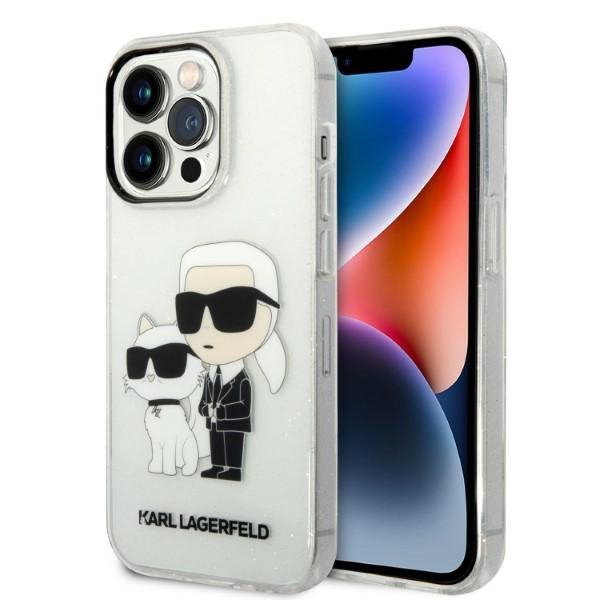Karl Lagerfeld KLHCP14LHNKCTGT iPhone 14 Pro 6,1&quot; transparent hardcase Glitter Karl&Choupette