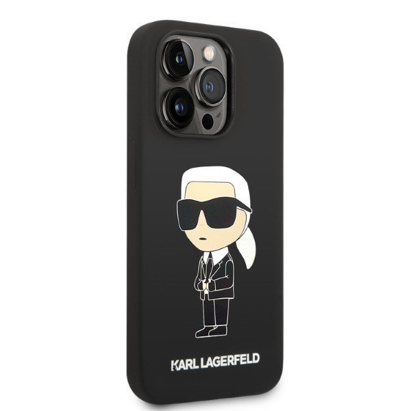 Karl Lagerfeld KLHMP14XSNIKBCK iPhone 14 Pro Max 6,7&quot; hardcase czarny/black Silicone Ikonik Magsafe