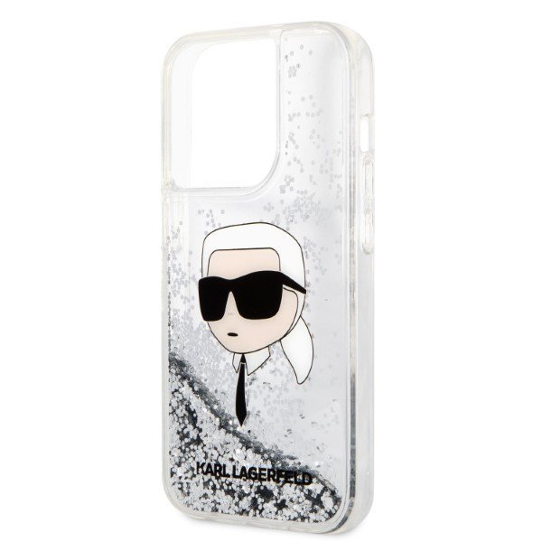 Karl Lagerfeld KLHCP14LLNKHCH iPhone 14 Pro 6,1&quot; srebrny/silver hardcase Glitter Karl Head