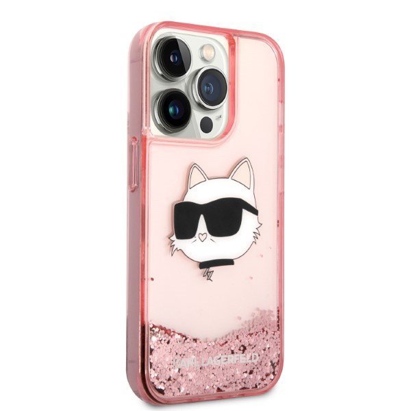 Karl Lagerfeld KLHCP14LLNCHCP iPhone 14 Pro 6,1&quot; różowy/pink hardcase Glitter Choupette Head