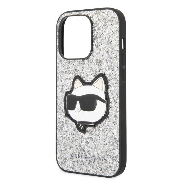 Karl Lagerfeld KLHCP14XG2CPS iPhone 14 Pro Max 6,7&quot; srebrny/silver hardcase Glitter Choupette Patch