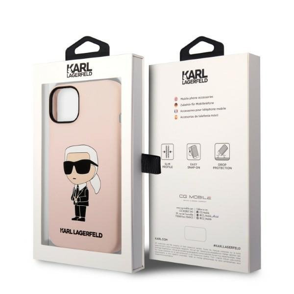 Karl Lagerfeld KLHMP14MSNIKBCP iPhone 14 Plus / 15 Plus 6,7&quot; hardcase różowy/pink Silicone Ikonik Magsafe