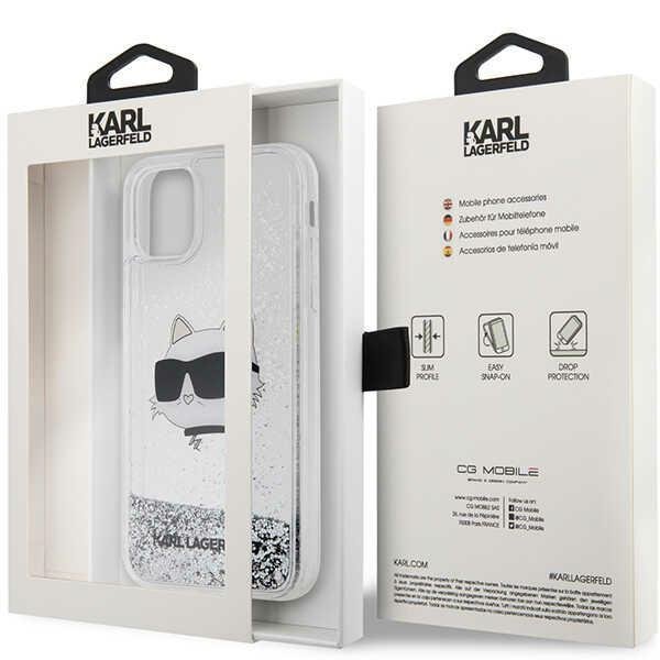 Karl Lagerfeld KLHCN61LNCHCS iPhone 11/XR srebrny/silver hardcase Glitter Choupette Head