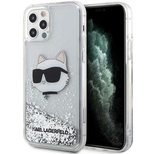 Karl Lagerfeld KLHCP12MLNCHCS iPhone 12/12 Pro 6,1&quot; srebrny/silver hardcase Glitter Choupette Head