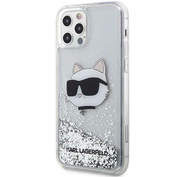 Karl Lagerfeld KLHCP12MLNCHCS iPhone 12/12 Pro 6,1&quot; srebrny/silver hardcase Glitter Choupette Head