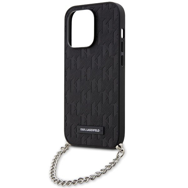 Karl Lagerfeld KLHCP14LSACKLHPK iPhone 14 Pro 6.1&quot; czarny/black hardcase Saffiano Monogram Chain