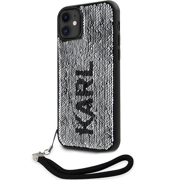 Karl Lagerfeld KLHCN61PSQRKS iPhone 11 / Xr  6,1&quot; srebrny/silver hardcase Sequins Cord