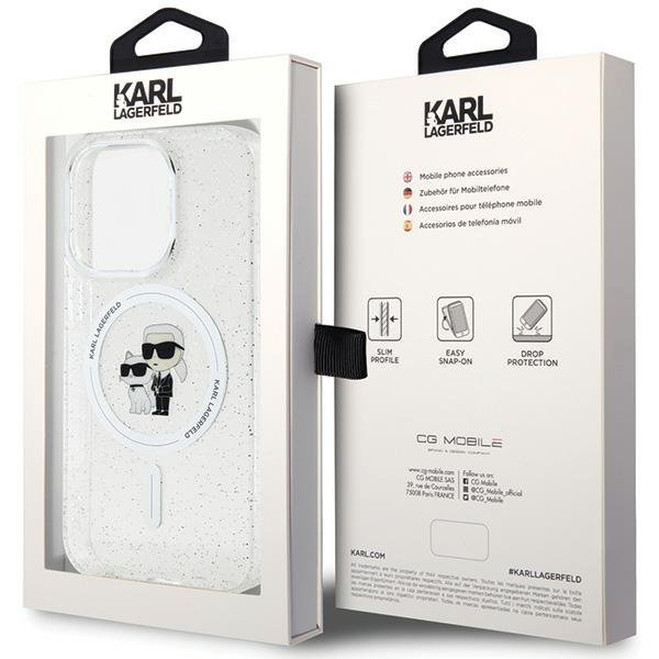 Karl Lagerfeld KLHMP14LHGKCNOT iPhone 14 Pro 6.1&quot; transparent hardcase Karl&Choupette Glitter MagSafe