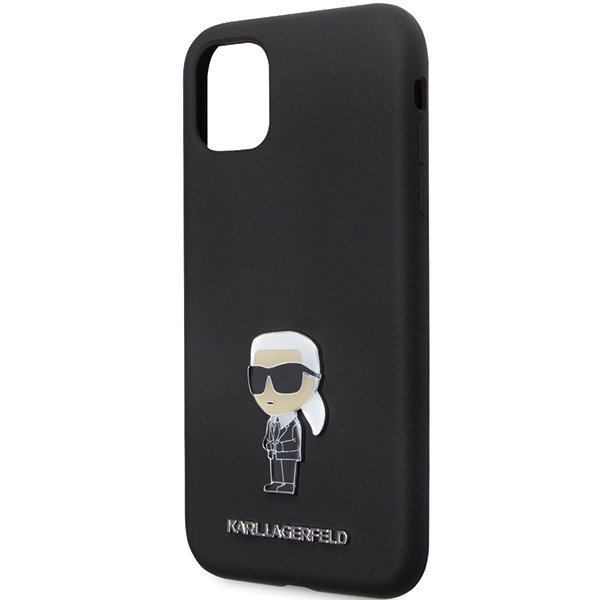 Karl Lagerfeld KLHCN61SMHKNPK iPhone 11 / Xr 6.1&quot; czarny/black Silicone Ikonik Metal Pin