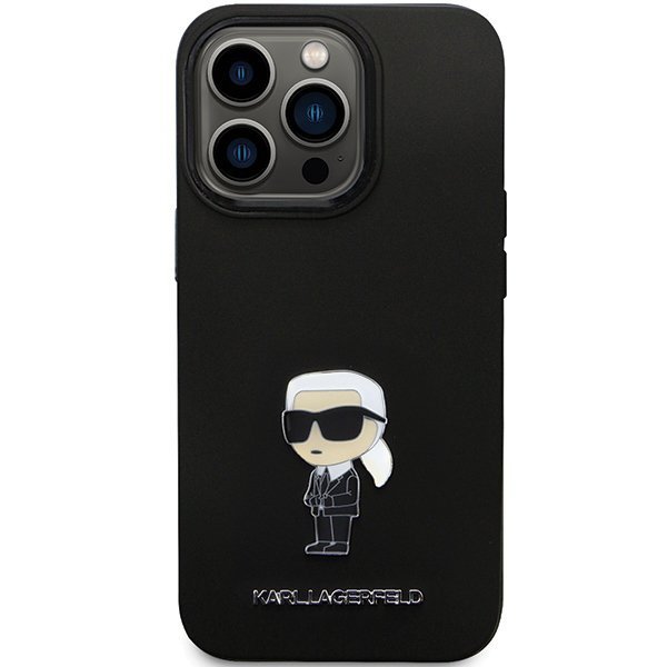 Karl Lagerfeld KLHCP13LSMHKNPK iPhone 13 Pro / 13 6.1&quot; czarny/black Silicone Ikonik Metal Pin