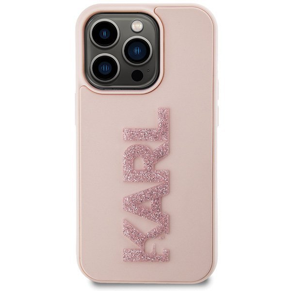 Karl Lagerfeld KLHCP15X3DMBKCP iPhone 15 Pro Max 6.7&quot; różowy/pink hardcase 3D Rubber Glitter Logo