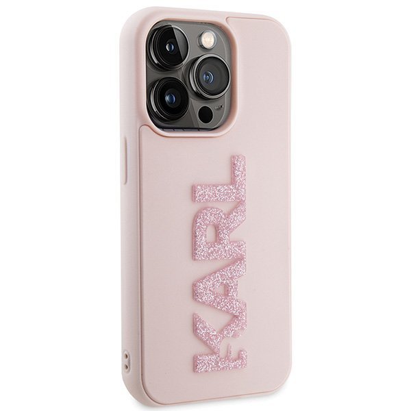 Karl Lagerfeld KLHCP15X3DMBKCP iPhone 15 Pro Max 6.7&quot; różowy/pink hardcase 3D Rubber Glitter Logo