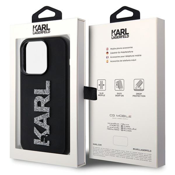 Karl Lagerfeld KLHCP15L3DMBKCK iPhone 15 Pro 6.1&quot; czarny/black hardcase 3D Rubber Glitter Logo