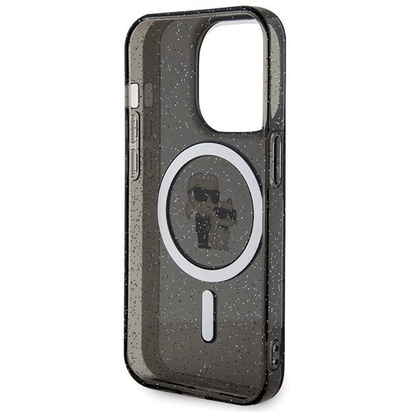 Karl Lagerfeld KLHMP15LHGKCNOK iPhone 15 Pro 6.1&quot; czarny/black hardcase Karl&Choupette Glitter MagSafe