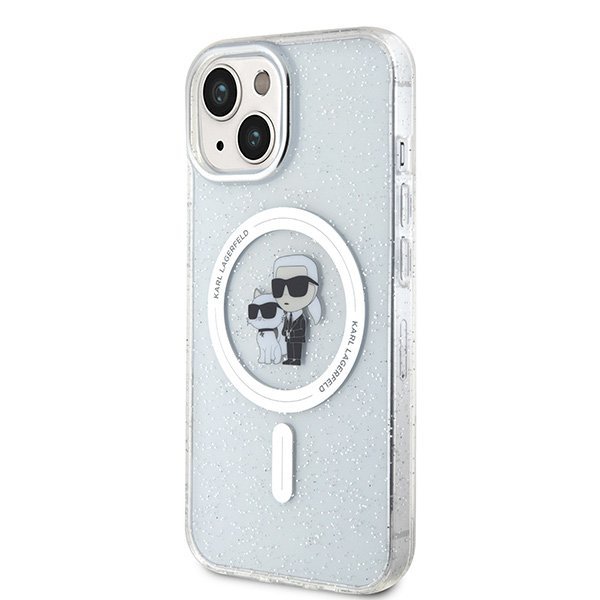 Karl Lagerfeld KLHMP15MHGKCNOT iPhone 15 Plus / 14 Plus 6.7&quot; transparent hardcase Karl&Choupette Glitter MagSafe