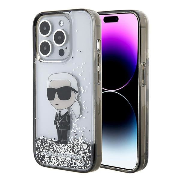 Karl Lagerfeld KLHCP15LLKKNSK iPhone 15 Pro 6.1&quot; transparent hardcase Liquid Glitter Ikonik