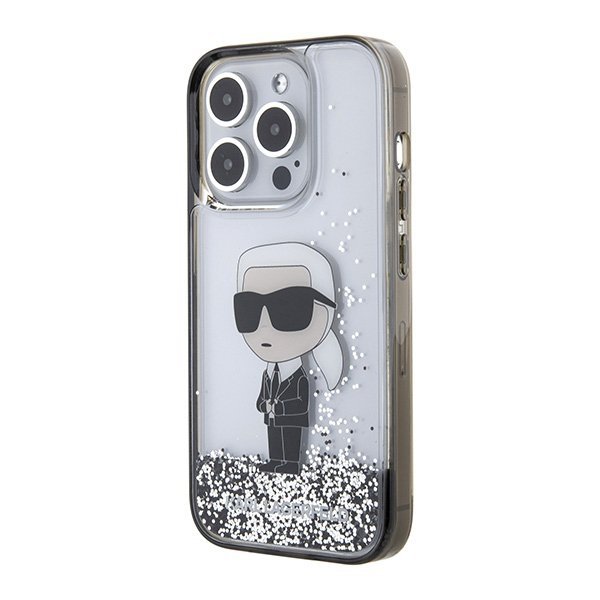 Karl Lagerfeld KLHCP15LLKKNSK iPhone 15 Pro 6.1&quot; transparent hardcase Liquid Glitter Ikonik