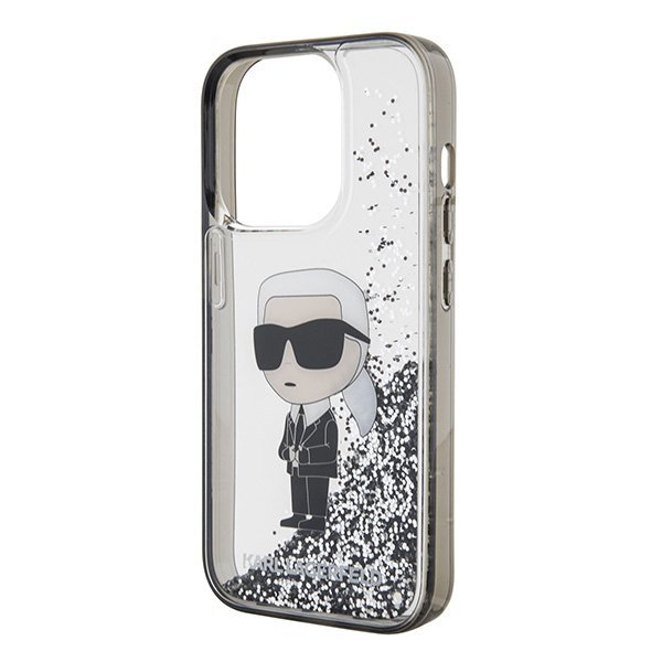 Karl Lagerfeld KLHCP15LLKKNSK iPhone 15 Pro 6.1&quot; transparent hardcase Liquid Glitter Ikonik