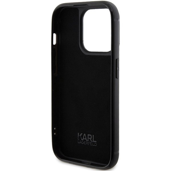 Karl Lagerfeld KLHCP15LHDSPLK iPhone 15 Pro 6.1&quot; czarny/black hardcase Rhinestone Logo Metal Plate