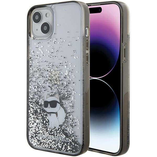 Karl Lagerfeld KLHCP15MLKCNSK iPhone 15 Plus / 14 Plus 6.7&quot; transparent hardcase Liquid Glitter Choupette