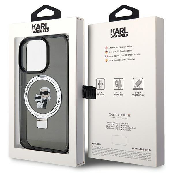 Karl Lagerfeld KLHMP15XHMRSKCK iPhone 15 Pro Max 6.7&quot; czarny/black hardcase Ring Stand Karl&Choupettte MagSafe