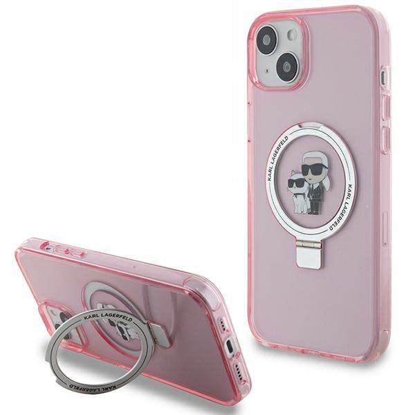 Karl Lagerfeld KLHMP15MHMRSKCP iPhone 15 Plus / 14 Plus 6.7&quot; różowy/pink hardcase Ring Stand Karl&Choupettte MagSafe