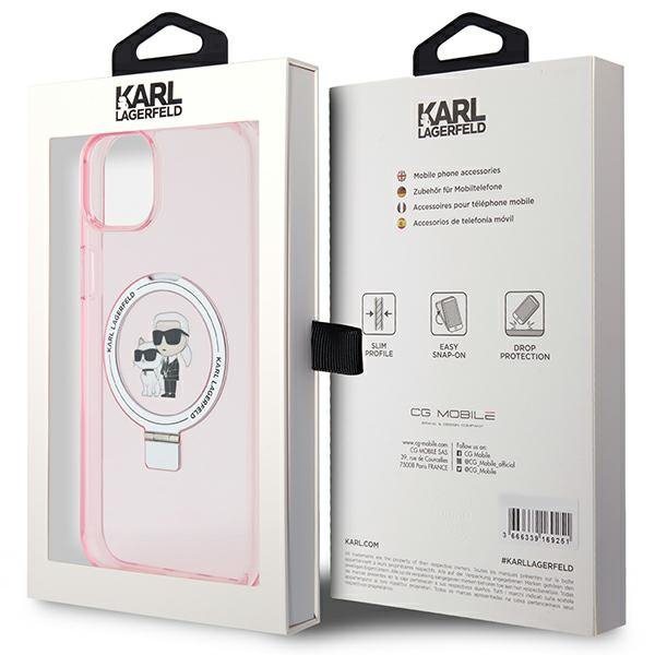 Karl Lagerfeld KLHMP15MHMRSKCP iPhone 15 Plus / 14 Plus 6.7&quot; różowy/pink hardcase Ring Stand Karl&Choupettte MagSafe