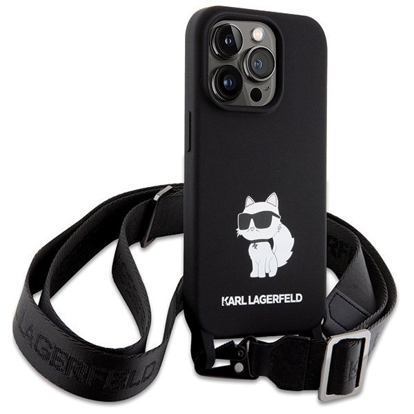 Karl Lagerfeld KLHCP15LSCBSCNK iPhone 15 Pro 6.1&quot; hardcase czarny/black Crossbody Silicone Choupette