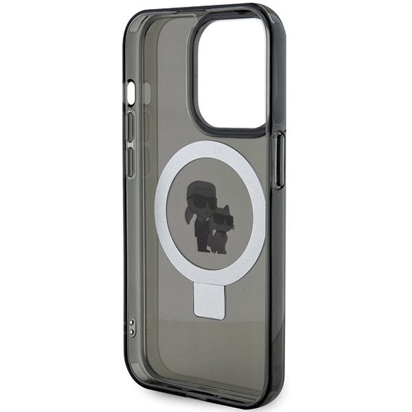 Karl Lagerfeld KLHMP13LHMRSKCK iPhone 13 Pro 6.1&quot; czarny/black hardcase Ring Stand Karl&Choupettte MagSafe