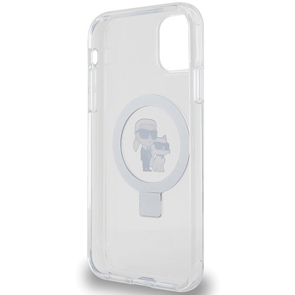 Karl Lagerfeld KLHMN61HMRSKCH iPhone 11 / Xr 6.1&quot; biały/white hardcase Ring Stand Karl&Choupettte MagSafe