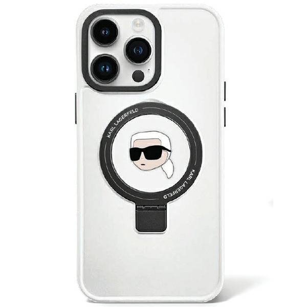 Karl Lagerfeld KLHMP15LHMRSKHH iPhone 15 Pro 6.1&quot; biały/white hardcase Ring Stand Karl Head MagSafe