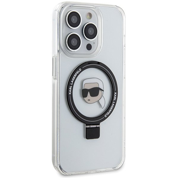 Karl Lagerfeld KLHMP15LHMRSKHH iPhone 15 Pro 6.1&quot; biały/white hardcase Ring Stand Karl Head MagSafe