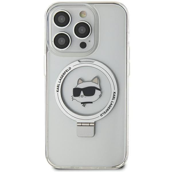Karl Lagerfeld KLHMP15XHMRSCHH iPhone 15 Pro Max 6.7&quot; biały/white hardcase Ring Stand Choupette Head MagSafe
