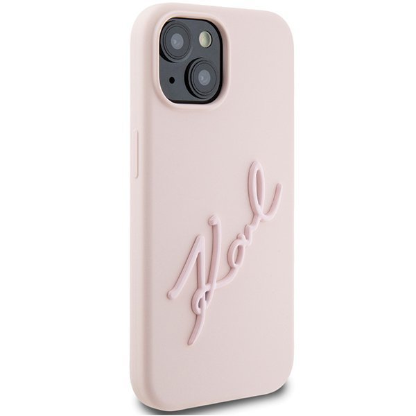 Karl Lagerfeld KLHCP15SSKSBMCP iPhone 15 / 14 / 13 6.1&quot; różowy/pink hardcase Silicone Karl Script