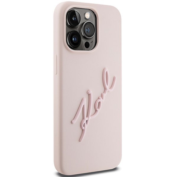 Karl Lagerfeld KLHCP15XSKSBMCP iPhone 15 Pro Max 6.7&quot; różowy/pink hardcase Silicone Karl Script