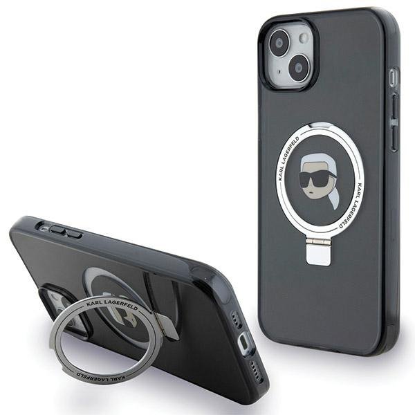 Karl Lagerfeld KLHMP15MHMRSKHK iPhone 15 Plus / 14 Plus 6.7&quot; czarny/black hardcase Ring Stand Karl Head MagSafe