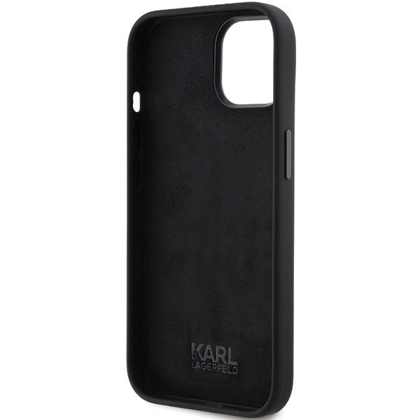 Karl Lagerfeld KLHCP15SSMHKNPK iPhone 15 / 14 / 13 6.1&quot; czarny/black Silicone Ikonik Metal Pin