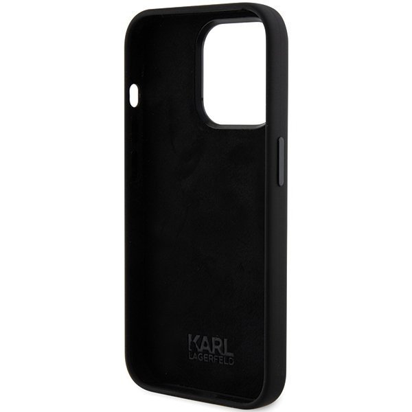 Karl Lagerfeld KLHCP15XSMHKNPK iPhone 15 Pro Max 6.7&quot; czarny/black Silicone Ikonik Metal Pin