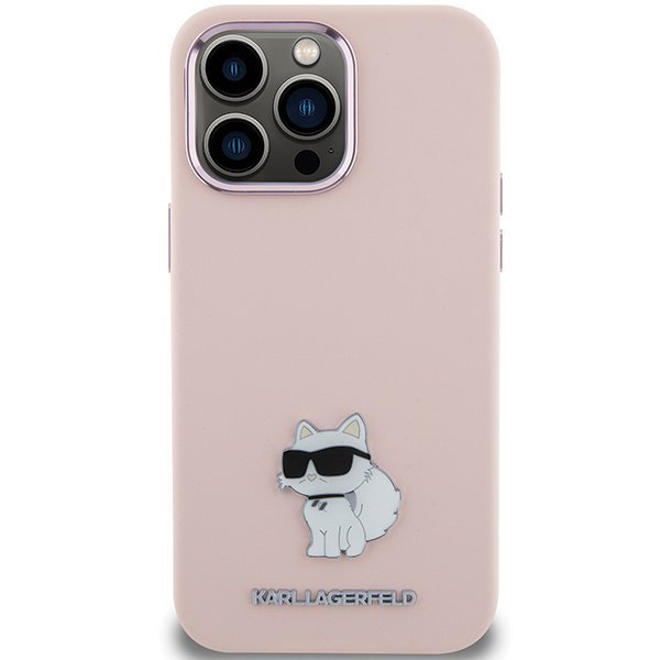 Karl Lagerfeld KLHCP15XSMHCNPP iPhone 15 Pro Max 6.7&quot; różowy/pink Silicone Choupette Metal Pin